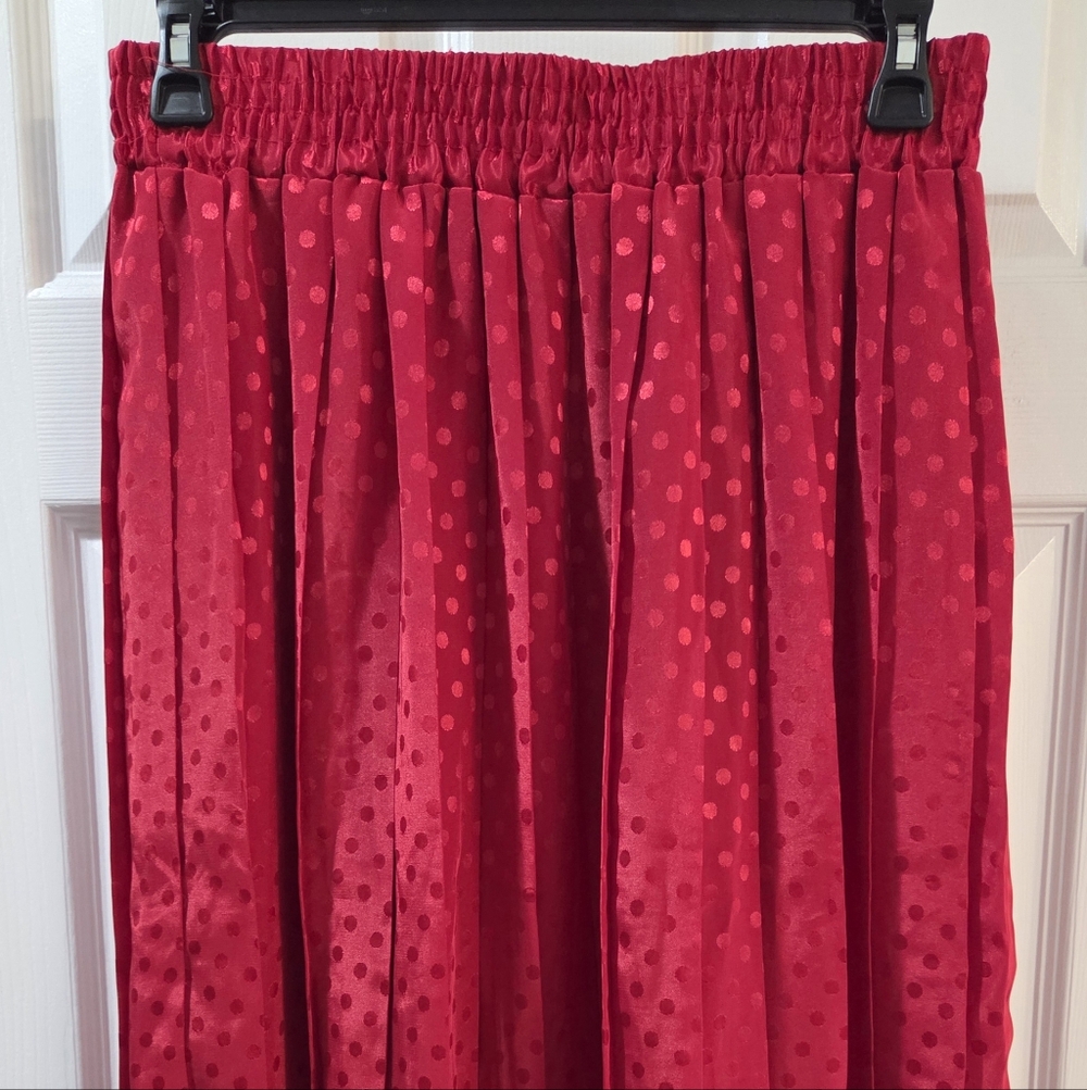 Maggie Barnes Vibrant Red Polka Dot A-Line Skirt